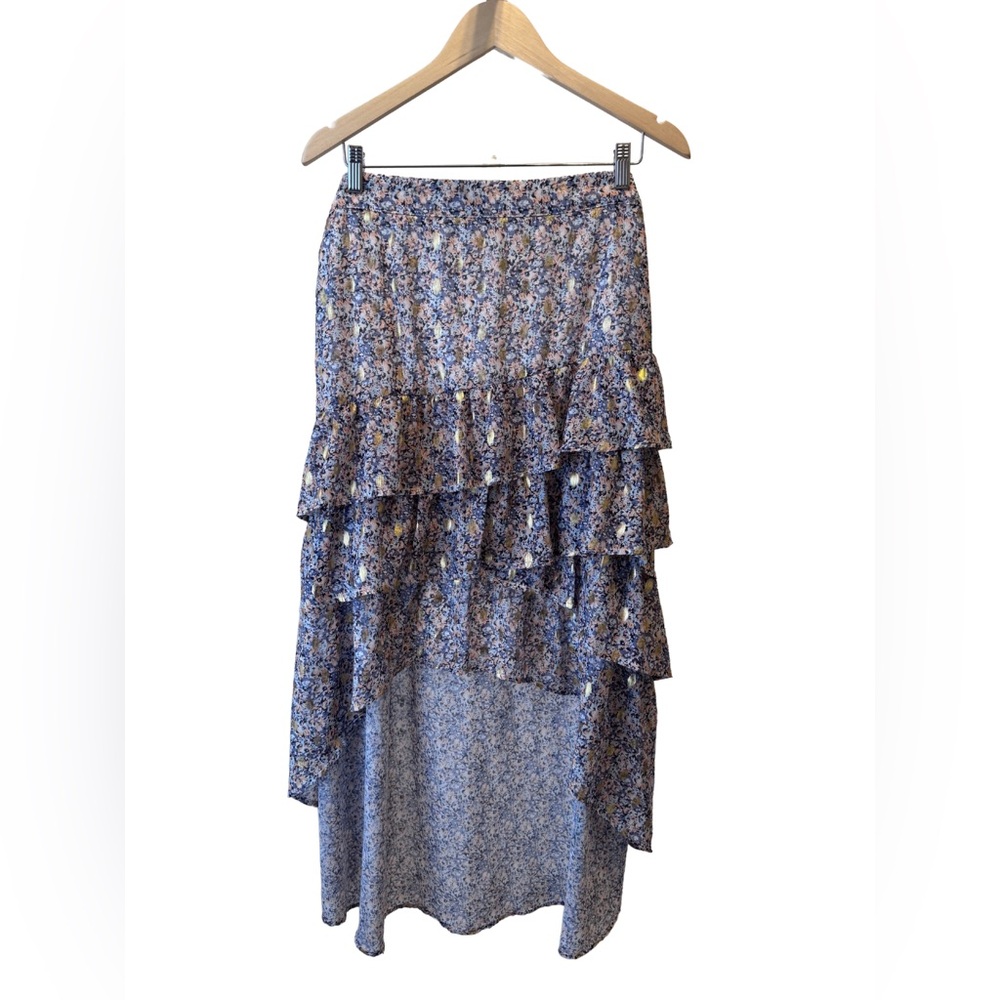 A Beautiful Soul Skirt Womens 2X Floral Layered Hi-Low Skirt